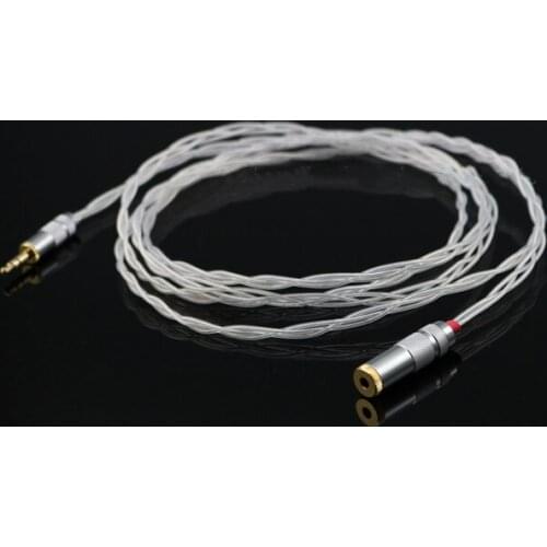 5NOCC single crystal silver 3.5mm computer headset extension cable 3.5 male to female lossless audio cable