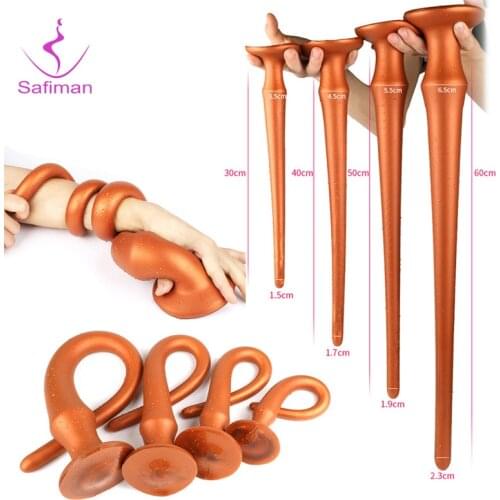 60cm Super Long Anal Dildo Anus Butt Plug With Suction Cup Sex Toys For Woman Vagina G spot Stimulator Men Prostate Massager