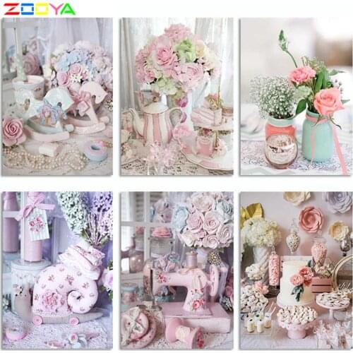 5D Diy Diamond Painting Full Square Flower Diamond Embroidery Cross Stitch Kit Diamond Mosaic Full Layout Home Decoration ZH090