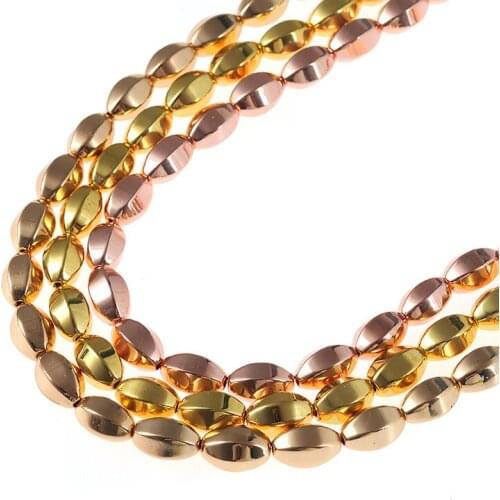 Nature stone Oval Faceted Beads 14mm 28Pcs Bright Plated Hematite Beads For DIY Jewelry Bracelet nacklace Making Accessories