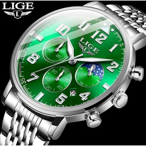 New LIGE Top Brand Luxury Mens Watches Waterproof Date Clock Male Sport Watches Men Quartz Wrist Watches Relogio Masculino 2020