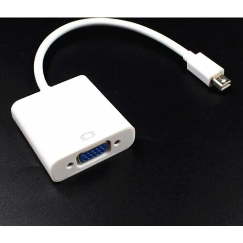 For Air Pro iMac Mac Mini Thunderbolt Mini DisplayPort Display Port Mini DP To VGA Cable Adapter 1080P(white)