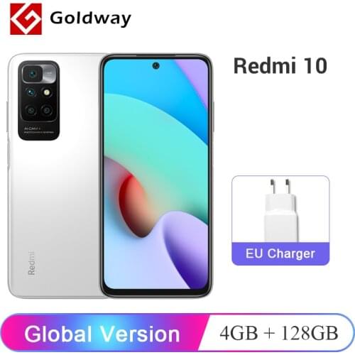 Global Version Xiaomi Redmi 10 4GB 128GB Cellphone Helio G88 Octa Core 50MP AI Quad Camera 90Hz FHD+ Display 5000mAh Battery