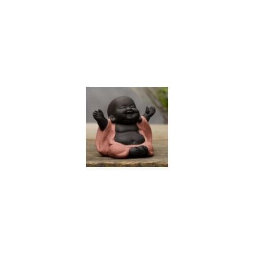 Ceramic Maitreya Buddha Statue Tea Sculpture Hand Carved Figurine Craft Display Ornament Home Tea Ceremony Decoration