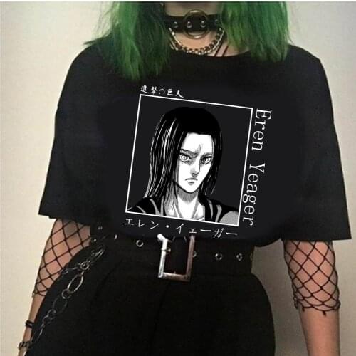 Japanese Anime Attack on Titan Eren Yeager T Shirt Men Women Printed Short Sleeve Casual Men Harajuku Tee T-shirt Tops Unisex
