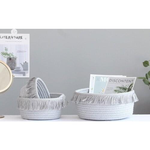Hand-made storage basket, woven finishing basket, household finishing box, cotton thread, sundries storage box
