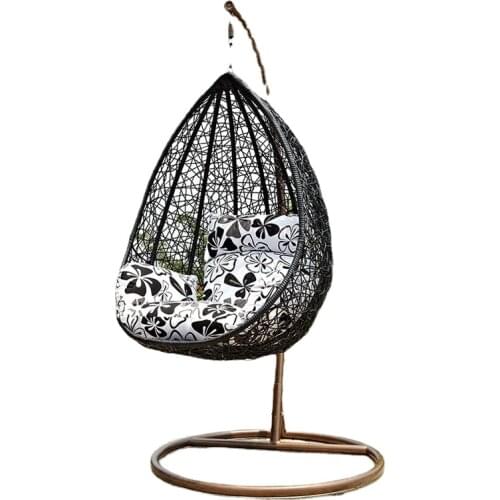High quality hand-made single swing chair PE rattan hanging chair