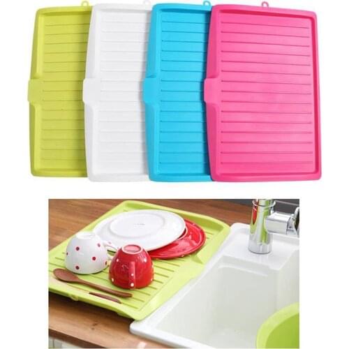 Drain Rack Kitchen Plastic Dish Drainer Tray Large Sink Drying Tray Worktop Organizer Drying Rack for dishes Plate Shelf