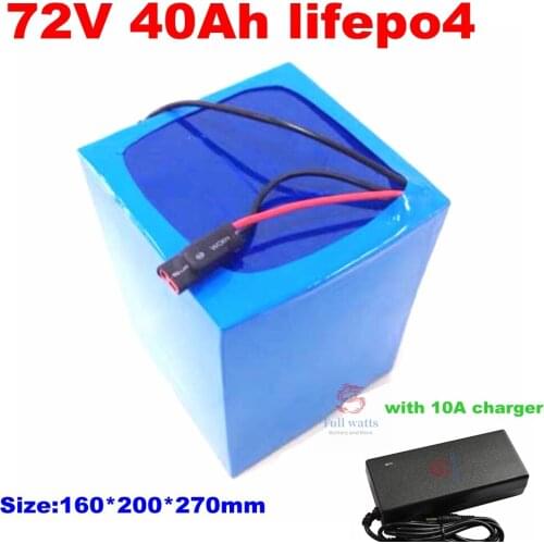 Lithium 72v 40ah lifepo4 battery BMS 24S for 2500W 3500w Go Cart vehicle bike scooter Forklift motorcycle +10A charger