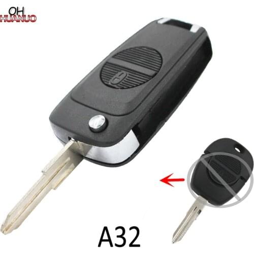 Modified Flip 2 Button Remote Key Shell for Nissan Almera Maxima Micra Primera Serena Terrano with NSN11 A32 Blade