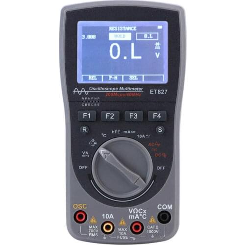 ET827 Multimeter 2 in 1 High Definition Screen 40Mhz 200Msps Handheld Professional Digital Multimeter counts Meter Tester