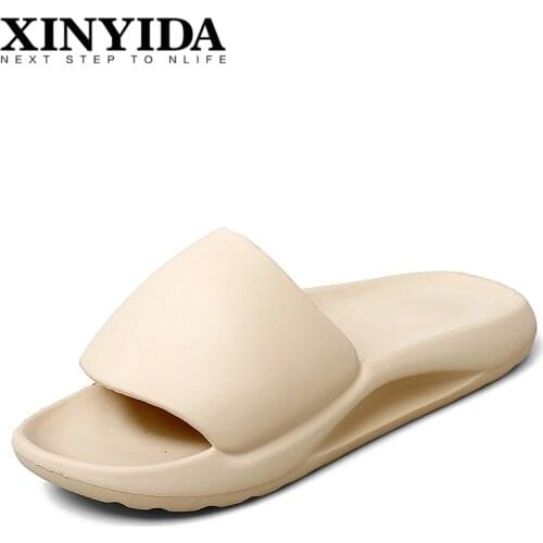 Mens Summer Slides Breathable Cool Beach Sandals Flip Flops Fish Mouth Men Slippers Lightweight Yzy Bone White Plus Size 39-48