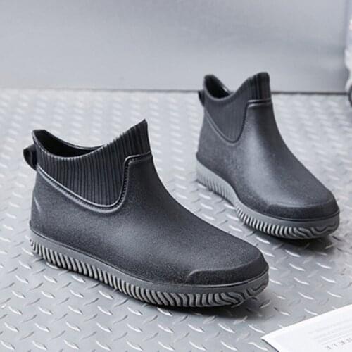 Fishing Boots Men Waterproof Hunting Fashion Non-Slip Upstream Rock Shoes Short Tube Rain Boots Outdoor Hiking Wear-Resistant