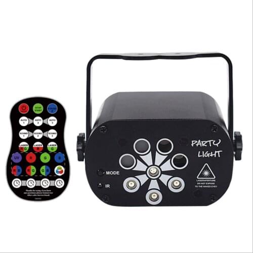 2021 New LED Stage Light Laser Projector Disco Lamp with Voice Control Sound Party Lights for Home DJ Laser Show Party Lamp