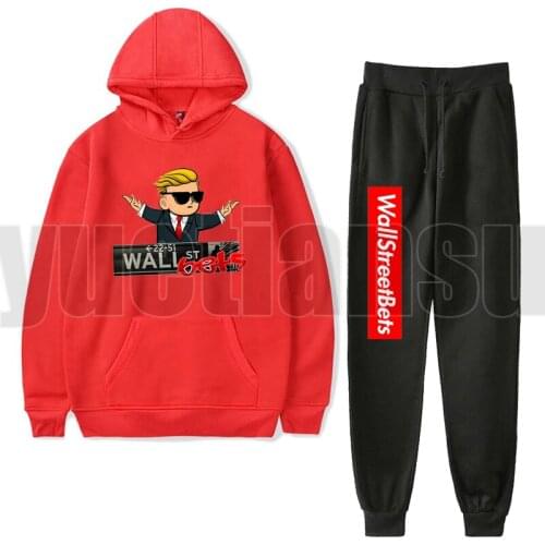 2021 New WallStreetBets Hoodie 2 Pieces Set Oversized Clothes Tracksuit Mens Gamestop Hoodies+Sweatpants WSB GEM Sweatshirts