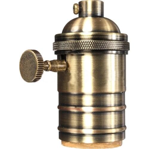 Retro Edison Bulb Holder E27 Socket electro-coppering Lamp Base Cord Grip Threaded Lampholder For Pendant Light AC85-265V