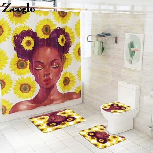 Sexy Beauty Print Bath Mat in the Bathroom Shower Curtain Set for Bathroom Decor Waterprof Toilet Rugs Flannel Foot Mat Set