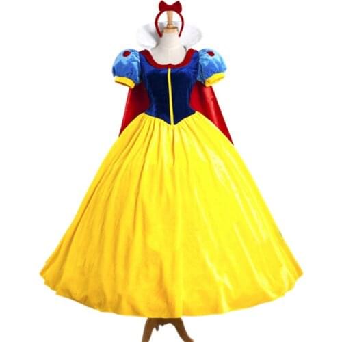 Adult Cosplay Dress Snow Girl Princess Dress Women Adult Cartoon Princess Snow Halloween Party Costume