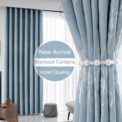 Newest Thicker Blackout Curtains for Bedroom 1 Piece Elegant Cotton Linen Jacquard Custom Kitchen Window Door Panels Pink Drape