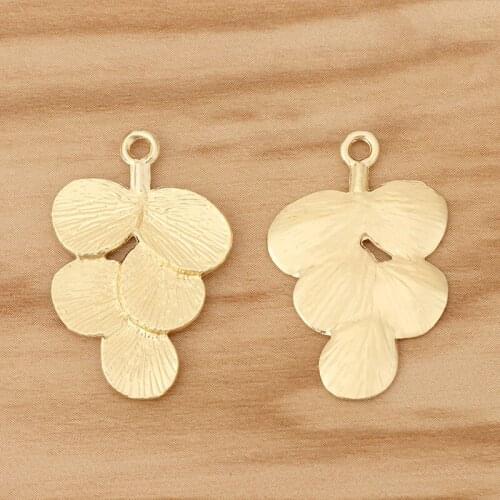 10 Pieces Gold Color Leaf Charms Pendants for DIY Earrings Necklace Jewellery Making Accessories 30x20mm
