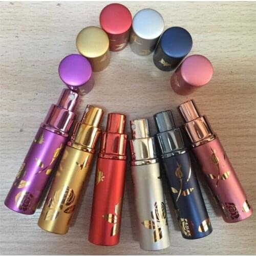 Hot 200pcs/lot 10ml Portable Mini Refillable Perfume Bottle With Scent Pump Metal Aluminum Empty Cosmetic Containers Spray
