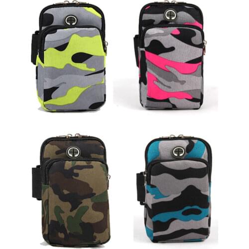 1PCS Camouflage Waterproof 5.5 Inch Mobile Phone Arm Band Bag Pouch Outdoor Sport Running Case Armband Holder on Hand for Iphone