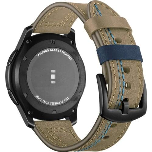 Genuine Leather strap for Samsung galaxy watch 46mm gear S3 Frontier Huawei watch gt 2 46mm watch band amazfit GTR 47mm bracelet