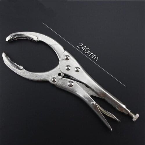 10 Inch Locking Pliers, Adjustable Oil Filter Plier Universal Oil Filter Grid Wrench Remover 40-100mm Range Wrench