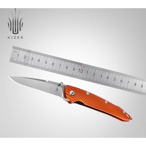 Kizer Folding Knife Ki4419A1 Sliver Survival Knife Special Aluminum Handle Outdoor Camping Knife Useful Hand Tools