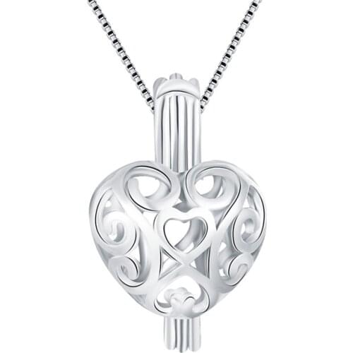 CLUCI 3pcs 925 Sterling Silver Love Heart Pendant Women Silver 925 Charms Pendant Fine Jewelry Gift for Valentine Day SC051SB