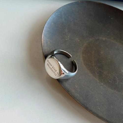 Silvology 925 Sterling Silver English Letter Rings Round Glossy Elegant Minimalist Rings for Women Korea Birthday Jewelry Gift