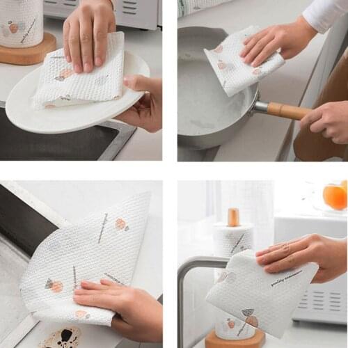 New 1 roll Non-woven Fabric Kitchen Cleaning Cloth Multi-functional Disposable Dry wet Non-stick Oil Wash Towel Dishcloth