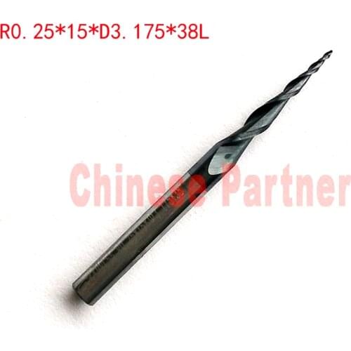 1pc R0.25/R0.5/R0.75/R1 1/8" 3.175mm shank HRC55 solid carbide Tapered Ball Nose End Mills milling cutter wood Engraving tools