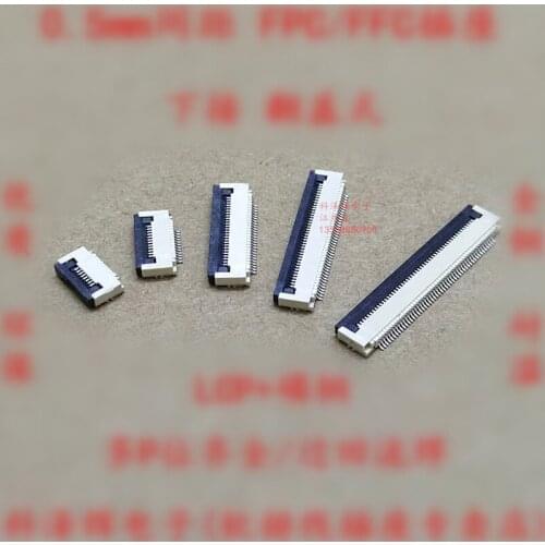 10pcs FFC FPC connector 0.5mm 6/8/10/12/14/16//20/24/30/34/40/50 Pin Flip Type Ribbon Flat Connector Bottom Contact
