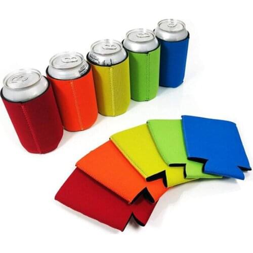 200pcs Mixed Color Neoprene Stubby Holder Beer Can Bottle Cooler Picnic Cooler Bags For Wine Food Cans Wedding School Party
