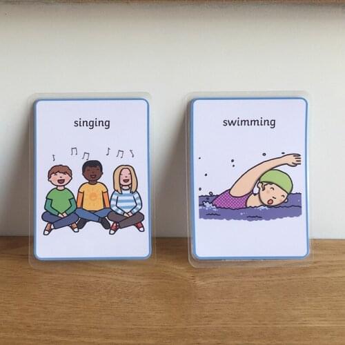 22pcs Interests and Hobbies Flash Cards English Teaching Materials Early Educational Cards for Children Classroom Decoration