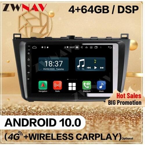 4+128GB Carplay Double Din For Mazda 6 2008 2009 2010 2011 2012 Android 10 Multimedia Screen Audio Radio GPS Navi Head Unit Auto