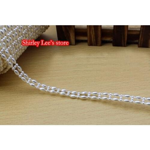 6 ROLLS (25 METERS/ROLL) X 9mm Beautiful FLAT BACK PEARL TRIM IN IVORY,SEWING CRAFTS BRIDAL * FREE SHIPPING BY EMS