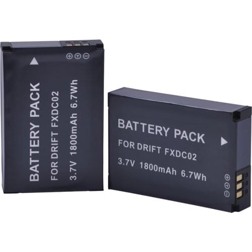 Batmax 2pc 1800mAh FXDC02 Camera Battery for DRIFT Ghost HD Ghost Digital Cameras