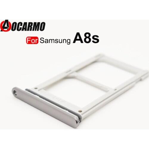 Aocarmo SIM Card Tray For Samsung Galaxy A8s SM-G8870 Sim Card Tray Slot Holder Replacement Part