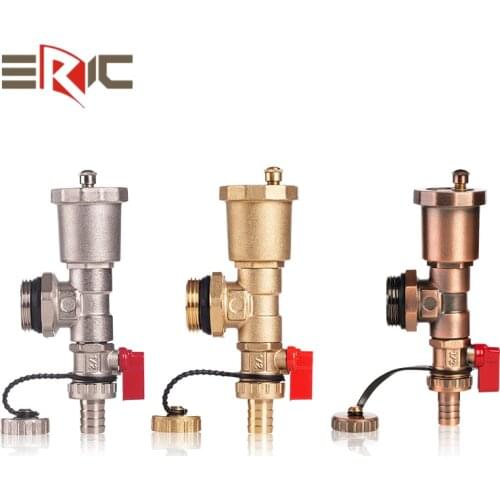 1Inch Automatic Air Vent Drain Valve For Floor Heating System brass End Unit accessories Tail fitting Exhaust discharge water