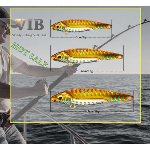Metal VIB 3D Eyes Sequin Iron Plate Hard Bait With Sharp Blood Tank Hook Wobblers Bionic Bait 5cm/6cm/6.5cm/7cm 8g/13g/16g/20g