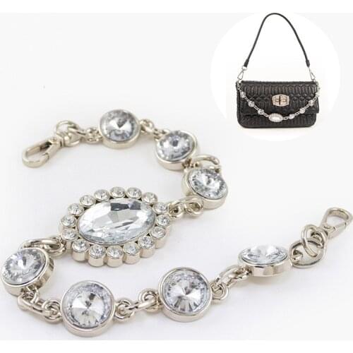 Acrylic Bag Chain Replacement Chain Purse Strap Shoulder Bag Strap Handles for handbag Inlaid Diamond Decoration Bag Accessories