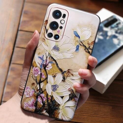 3D Phone Case For Fundas One plus Oneplus 9 Pro 9R Case Cover For Fundas Oneplus 9Pro 9 R Cases Cute Flowers Soft Lens Coque
