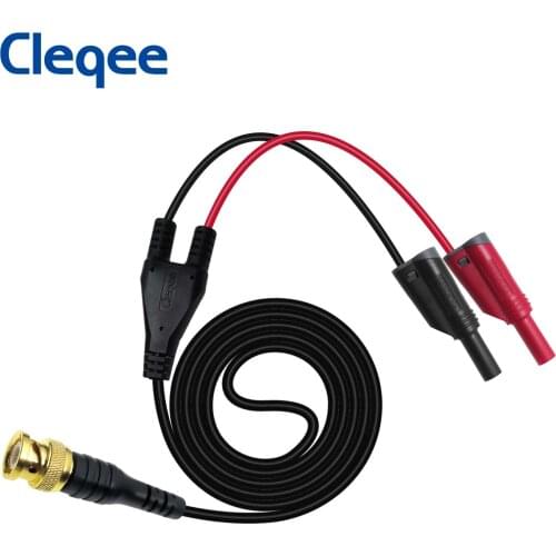 Cleqee P1064 Gold-plated Pure Copper BNC Q9 To Dual 4mm Stackable Shrouded Banana Plug Test Lead Probe Cable 120CM New Arrival