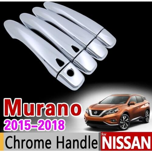 For Nissan Murano Z52 2015 2016 2017 2018 Chrome Door Handle Cover Trim Set Never Rust Car Accessories Stickers Car Styling