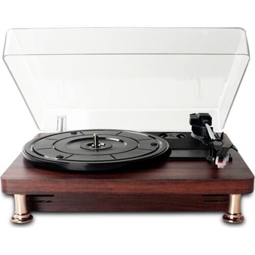 Classic Nostalgia Wooden LP Vinyl Record Player Turntable Ruby Phono Stereo Lossless Music bluetooth Music Player Speaker with D