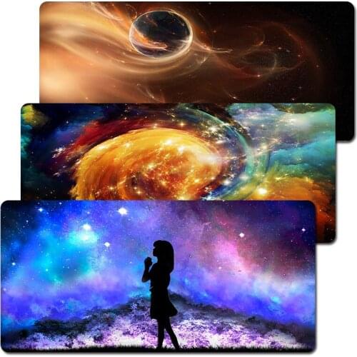 Night Sky Mouse-pad with Sewn Edges Thermal Transfer Printed Mice Mat Laptop Notebook Keyboard Pad Gaming Accessories 2mm