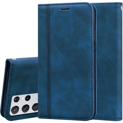 Leather Wallet Flip Case For Samsung Galaxy S21 Plus Case Card Holder Magnetic Book Cover For Samsung S21 S21 Ultra + Case Coque