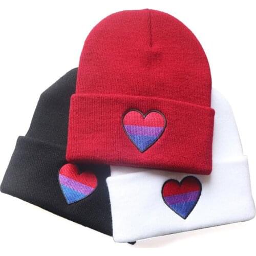 LDSLYJR 2021 Autumn and winter Acrylic love heart Thicken knitted hat warm hat Skullies cap beanie hat for Men and Women 46